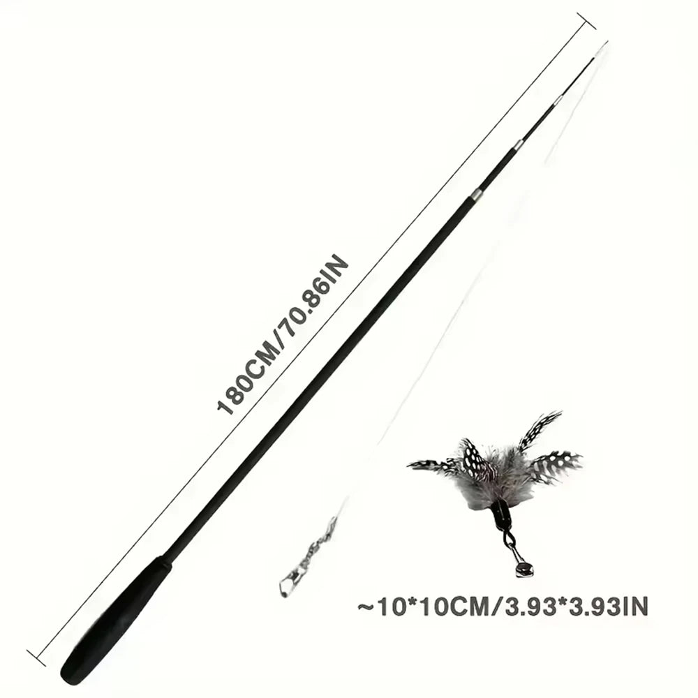 Extendable Feather Wand Cat Toy