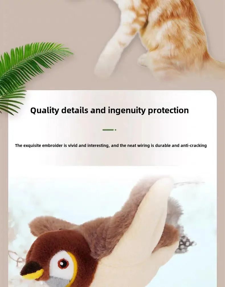 Flapping Bird Cat Toy with Catnip (USB Rechargeable)