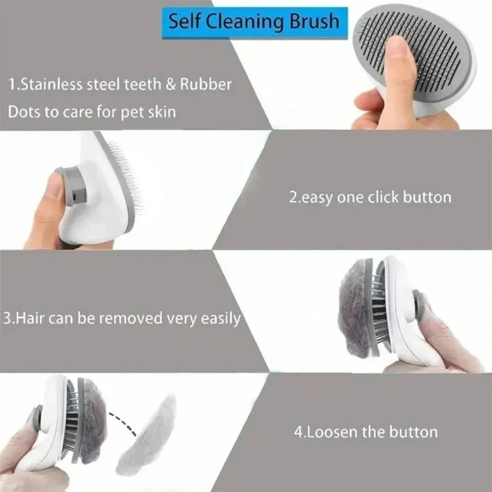 Self-Cleaning Slicker Brush for Cats