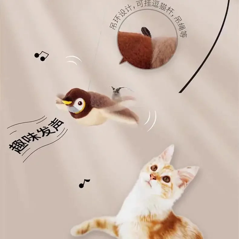 Flapping Bird Cat Toy with Catnip (USB Rechargeable)