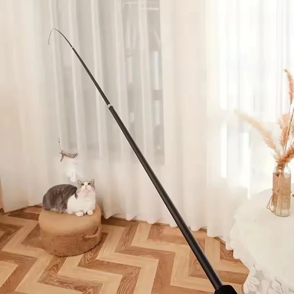 Extendable Feather Wand Cat Toy