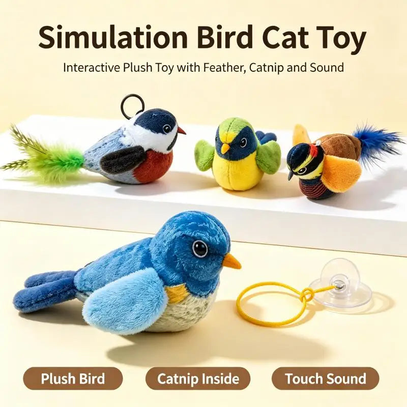 Bird-Sound Plush Catnip Cat Toy