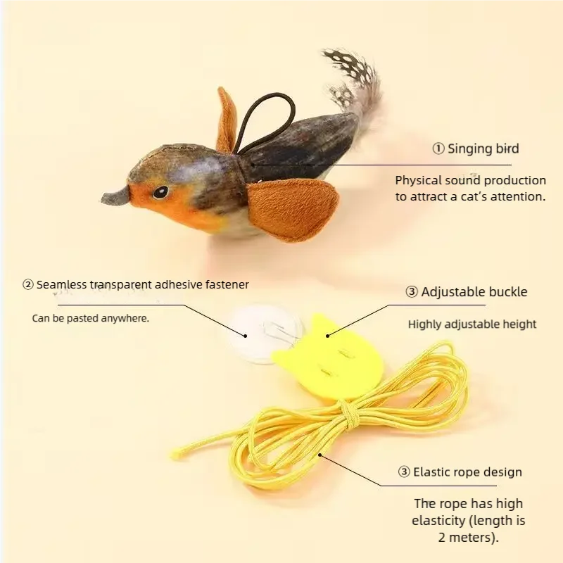 Bird-Sound Plush Catnip Cat Toy