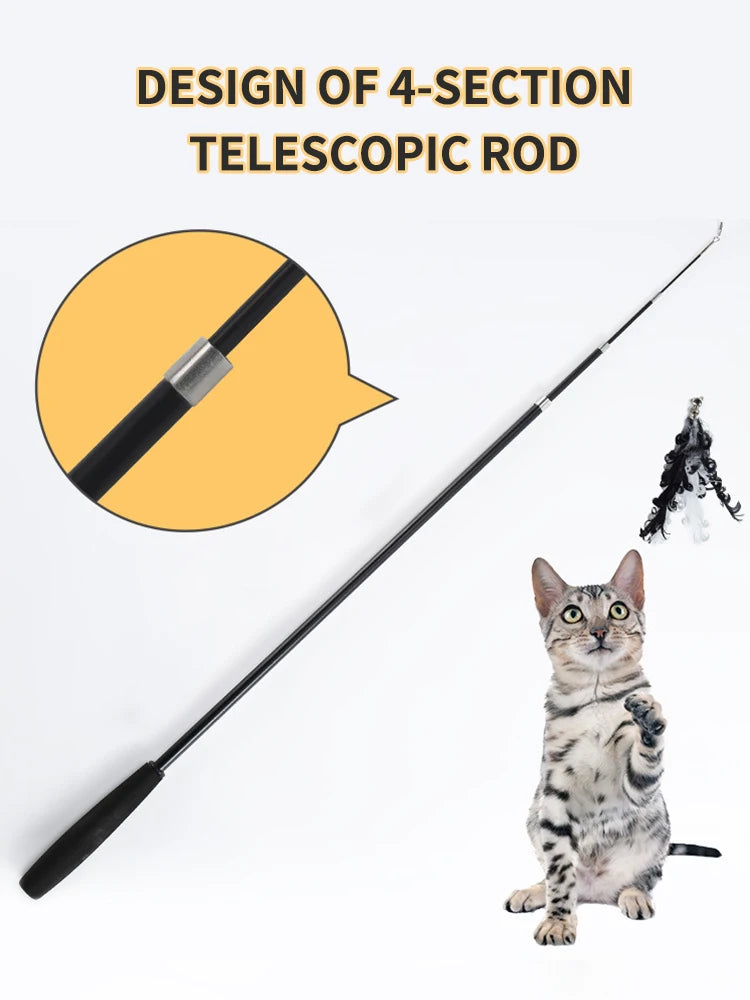 Extendable Feather Wand Cat Toy
