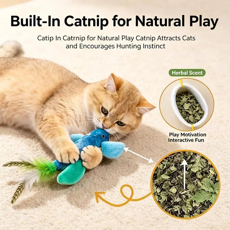 Bird-Sound Plush Catnip Cat Toy