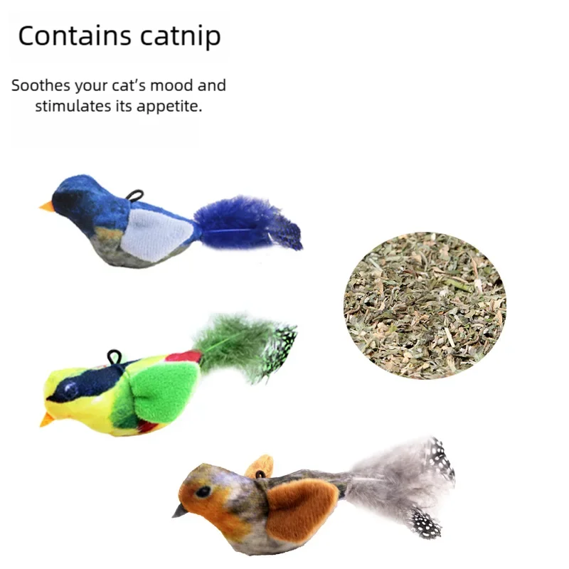 Bird-Sound Plush Catnip Cat Toy