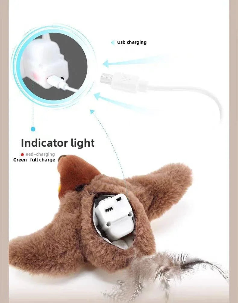 Flapping Bird Cat Toy with Catnip (USB Rechargeable)