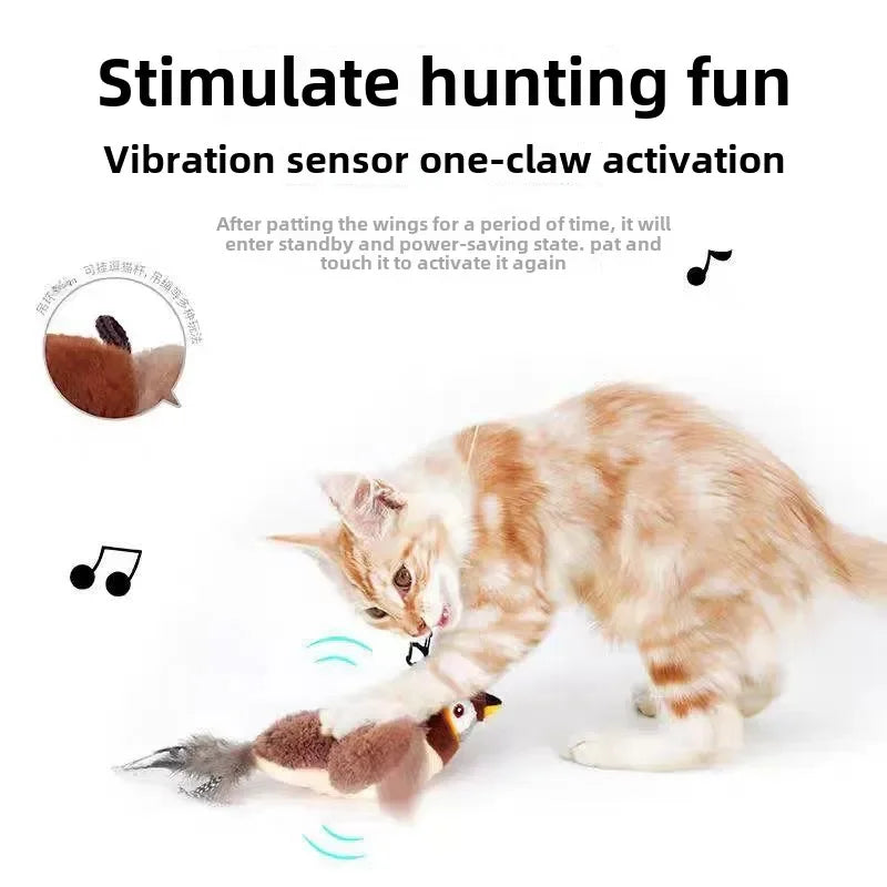 Flapping Bird Cat Toy with Catnip (USB Rechargeable)